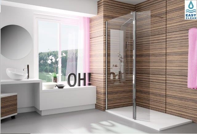 Mampara de ducha fija + puerta abatible Serie 300(TR524)