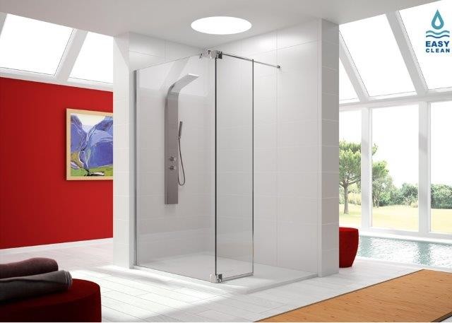 Mampara de ducha fija + puerta abatible Serie FRESH(FR423)
