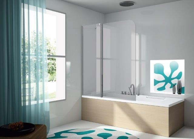 Mampara de baño fija + puerta abatible Serie 300(TR563)